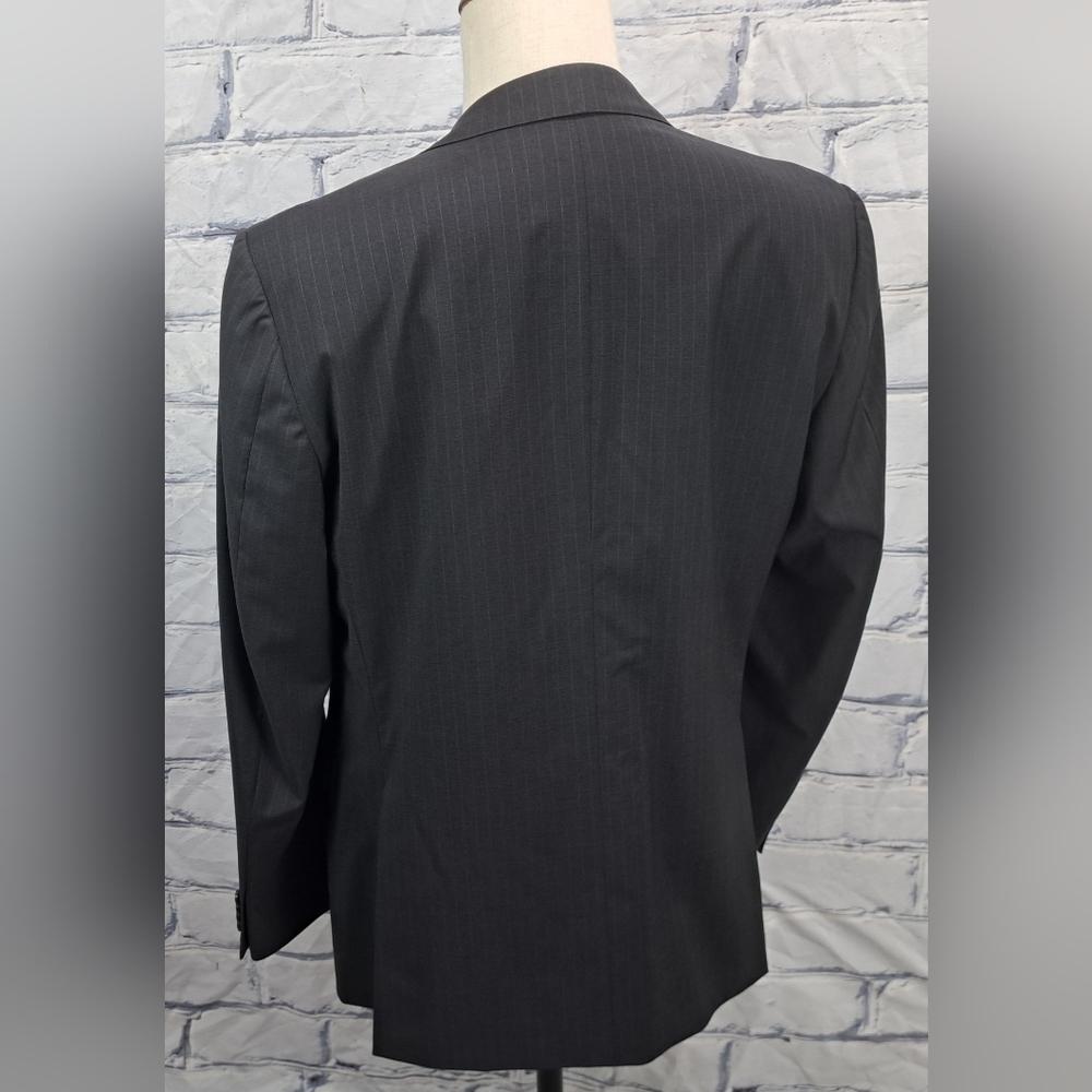 Z Zegna Men's Blazer Sport Coat Jacket City Gray Striped 100% Wool 40R - Picture 7 of 16
